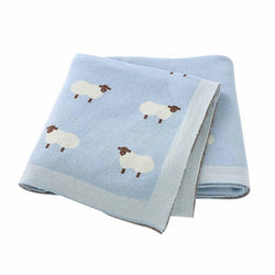 Knitted Sheep print Swaddle Blankets
